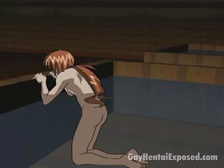 Punainen tukkainen anime homoseksuaalinen saaminen anally porattu mukaan a iso mulkku koira tyyli